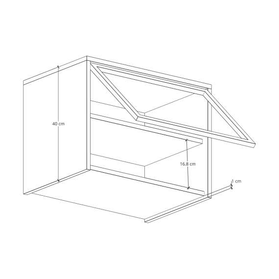 Overskap - veggskap Sigi 40-120x40 cm - Glassdører