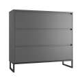 Kommode Odis 40-120x93 cm - 3 skuffer - metallben