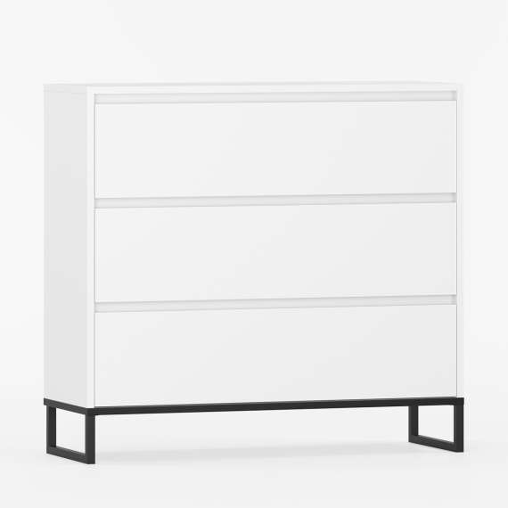 Kommode Odis 40-120x93 cm - 3 skuffer - metallben