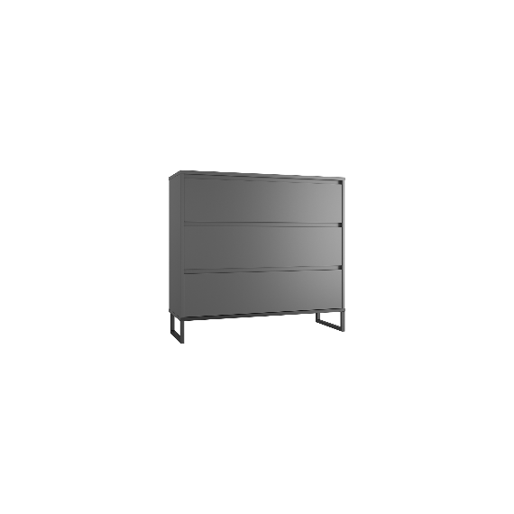 Kommode Odis 40-120x93 cm - 3 skuffer - metallben