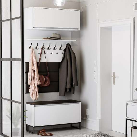 Entregarderobe Odis 40-120 cm - Benk med sittepute - Velg bredde selv