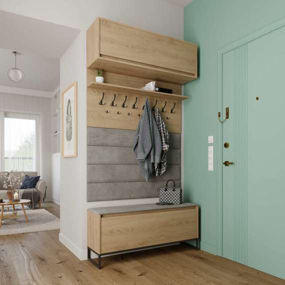 Entregarderobe Odis 40-120 cm - Benk med sittepute - Velg bredde selv