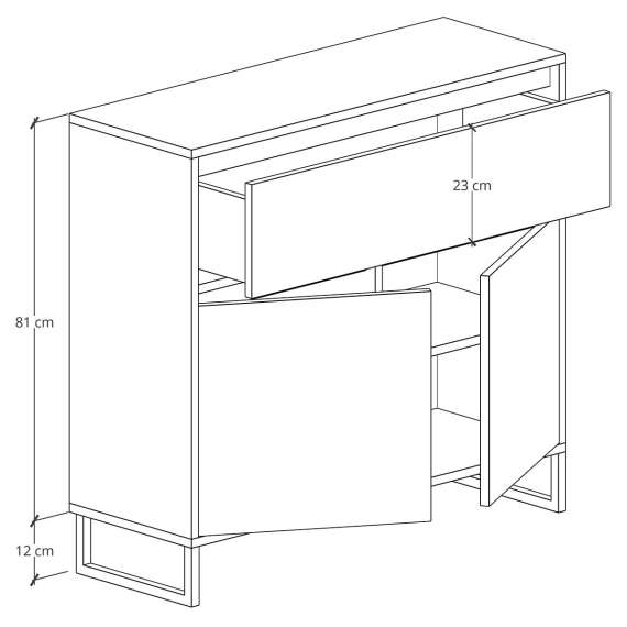 Skap Odis 65-120x93 cm - Velg bredde og farge selv
