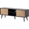 Tv-benk Willow 154x56 cm - Svart - Eik