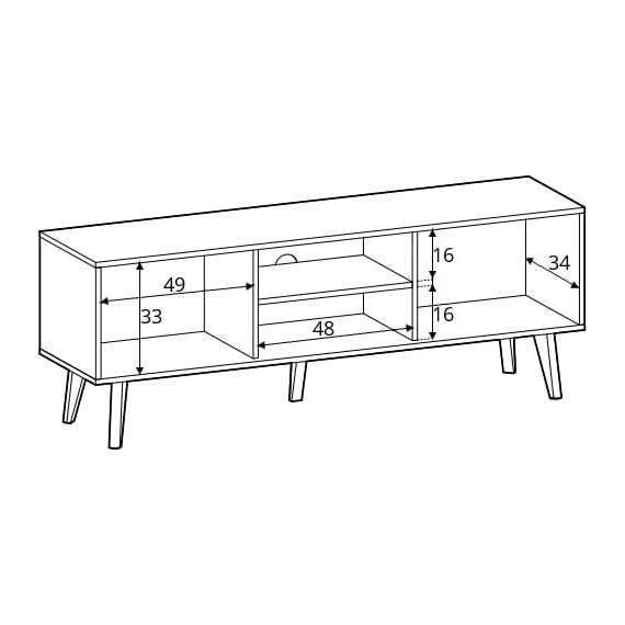 Tv-benk Willow 154x56 cm - Svart - Eik