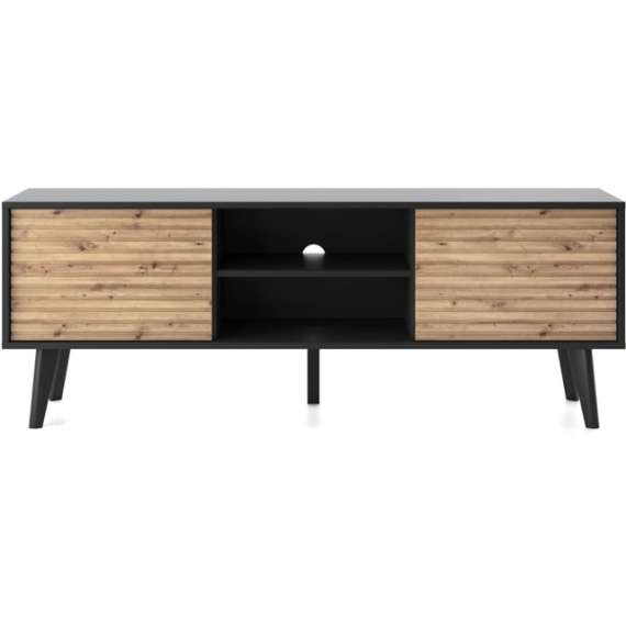Tv-benk Willow 154x56 cm - Svart - Eik