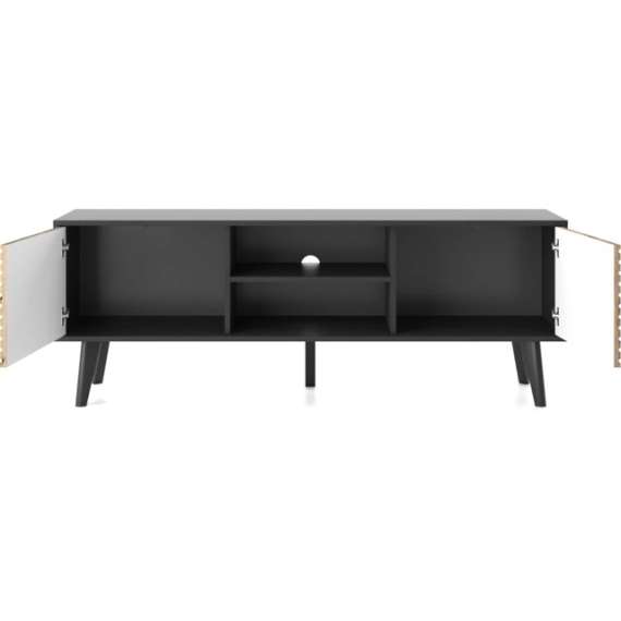 Tv-benk Willow 154x56 cm - Svart - Eik