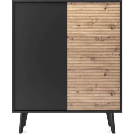 Skjenk Willow 104x125 cm - Svart - Eik