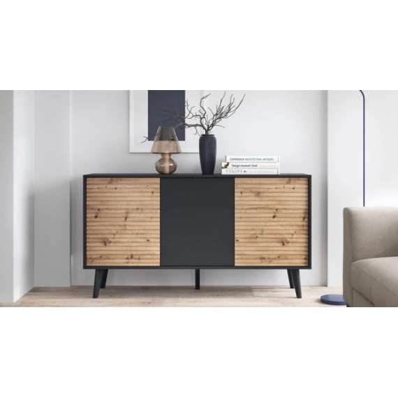 Skjenk Willow 154x83 cm - Svart - Eik