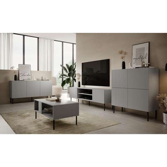 Tv-benk Asensio 180x57 cm - Grå - Spiler