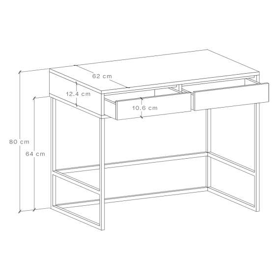 Skrivebord Odis 60-140x80 cm - Velg farge selv