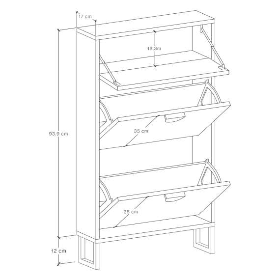 Skoskap Odis 40-100x106 cm - Velg bredde selv
