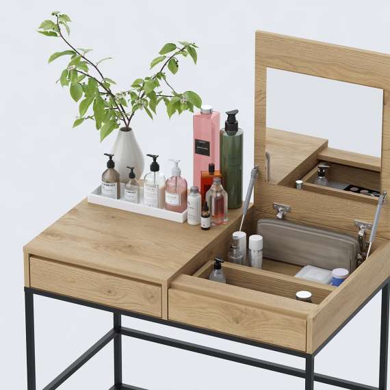 Toalettbord Odis 60-120x80 cm - Velg farge selv - med speil