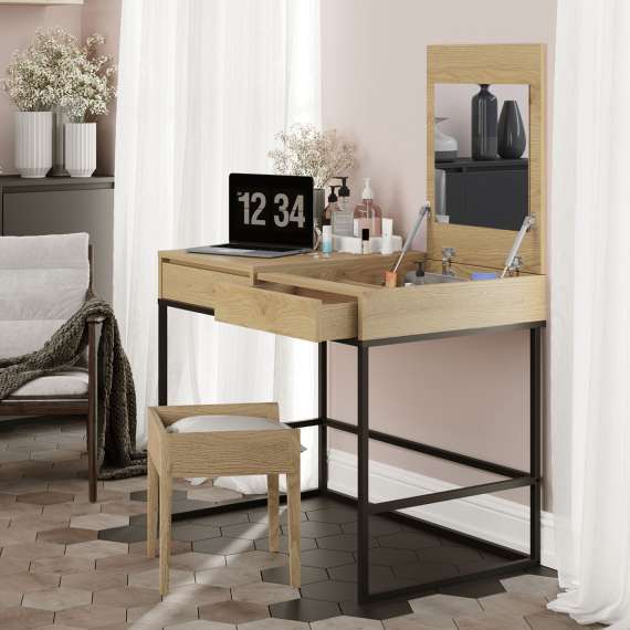 Toalettbord Odis 60-120x80 cm - Velg farge selv - med speil