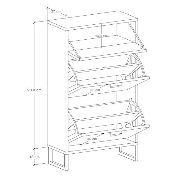 Skoskap Odis 40-100x106 cm - Velg bredde selv