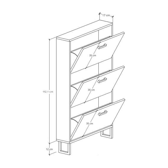 Skoskap Odis 40-100x124 cm - Velg bredde selv