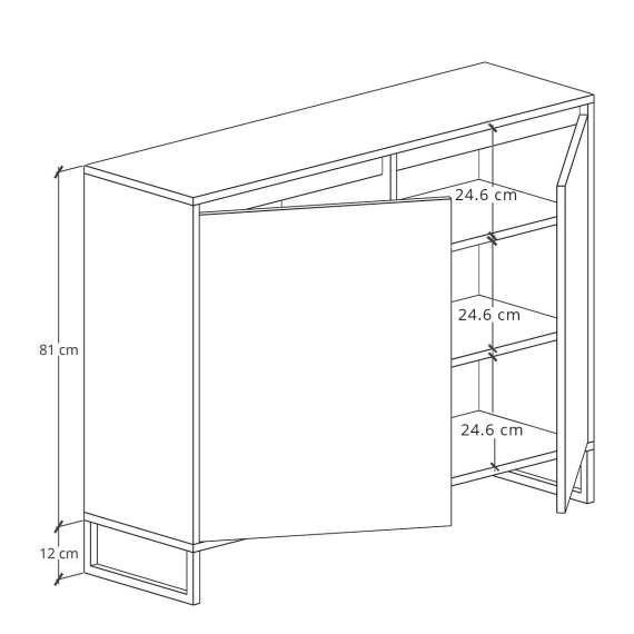 Skap Odis 65-120x93 cm - Velg bredde og farge selv