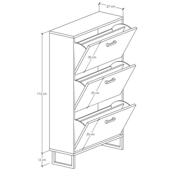 Skoskap Odis 40-100x124 cm - Velg bredde selv