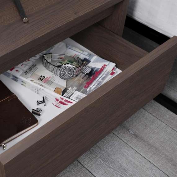 Nattbord Odis 30-70x53 cm - med skuffer - metallben