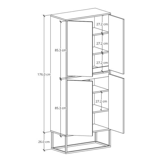 Garderobeskap Odis 40-100x202cm - Velg bredde og farge selv
