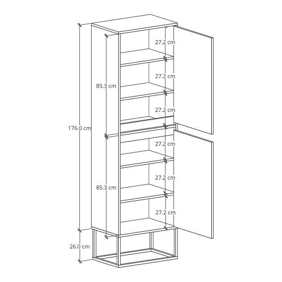 Garderobeskap Odis 40-100x202cm - Velg bredde og farge selv