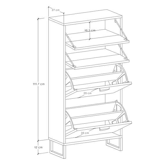 Skoskap Odis 40-100x124 cm - Velg bredde selv