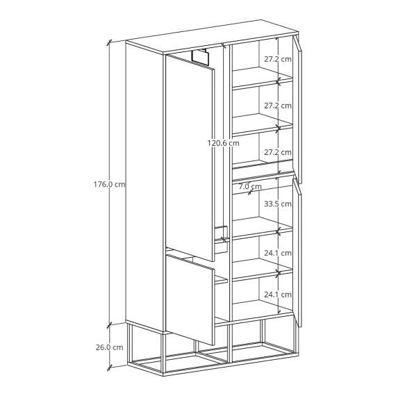 Garderobeskap Odis 100-120x202cm - Velg bredde og farge selv