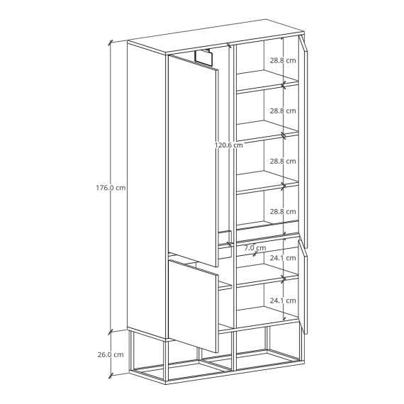 Garderobeskap Odis 100-120x202cm - Velg bredde og farge selv