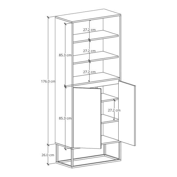 Høyskap Odis 40-100x202cm - Velg bredde og farge selv
