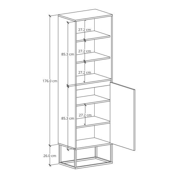 Høyskap Odis 40-100x202cm - Velg bredde og farge selv