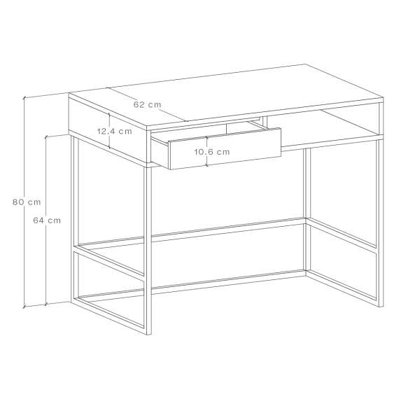 Skrivebord Odis 90-140x80 cm - Velg farge selv