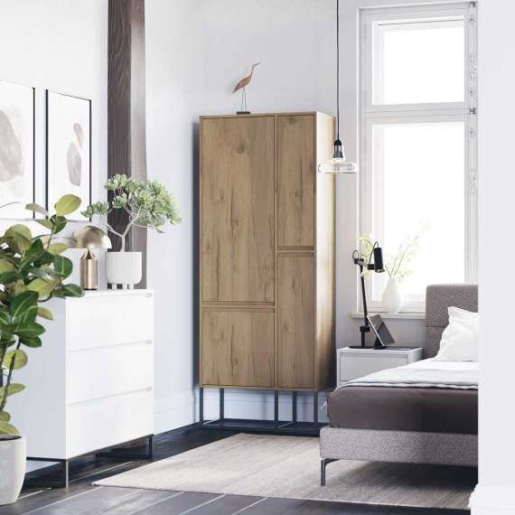 Garderobeskap Odis 80-100x202cm - Velg bredde og farge selv