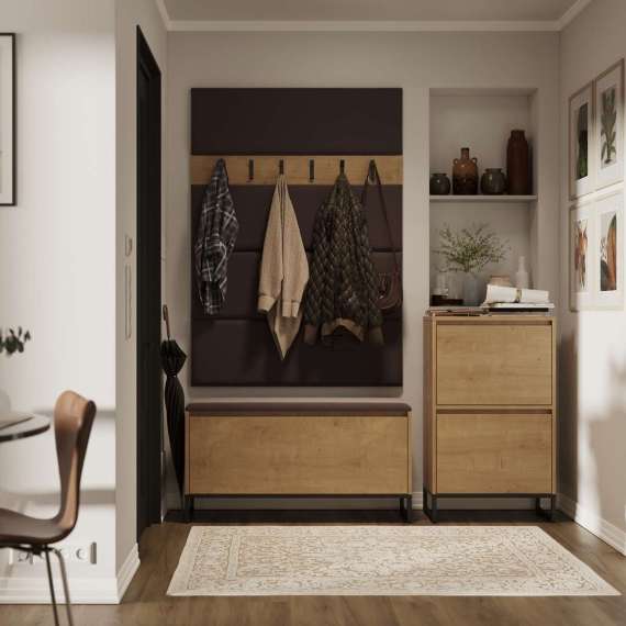 Entregarderobe Odis 40-160 cm - Benk med sittepute - Velg bredde selv