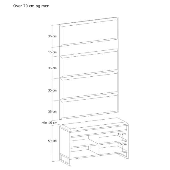 Entregarderobe Odis 40-160 cm - Benk med sittepute - Velg bredde selv