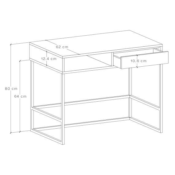 Skrivebord Odis 90-140x80 cm - Velg farge selv