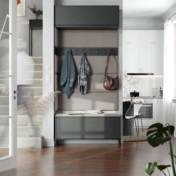 Entregarderobe Odis 40-160 cm - Benk med sittepute - Velg bredde selv