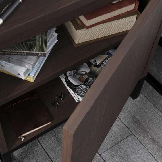 Nattbord Odis 30-60x53 cm - med skuffer - metallben