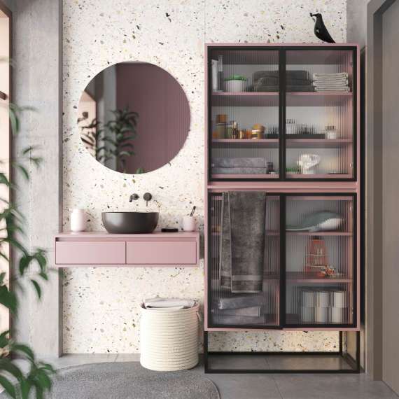 Vitrineskap Odis 40-100x202cm - Velg bredde og farge selv