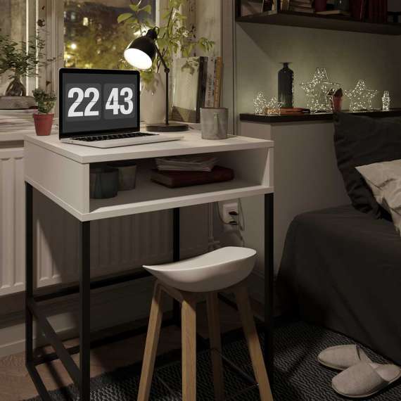 Skrivebord Odis 60-140x80 cm - med metallben - Flere farger