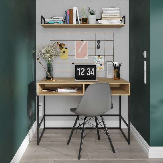 Skrivebord Odis 60-140x80 cm - med metallben - Flere farger