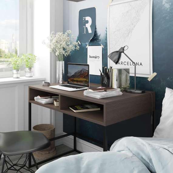 Skrivebord Odis 60-140x80 cm - med metallben - Flere farger