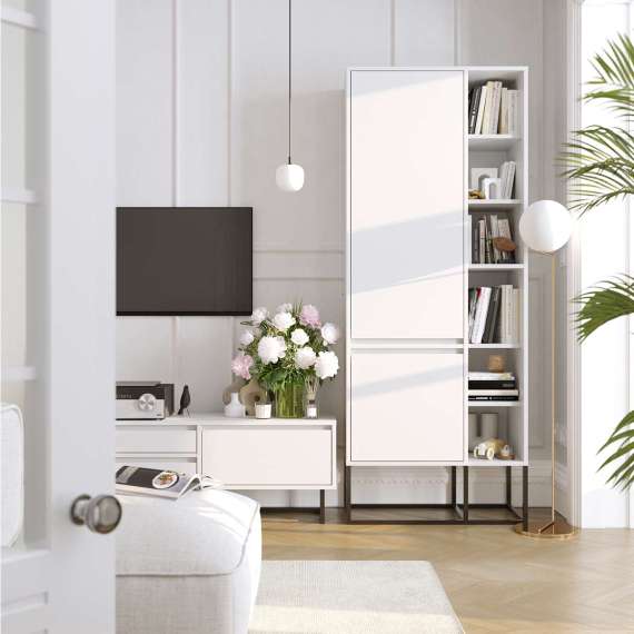 Garderobeskap - reol Odis 80-100x202cm - med metallben - Flere farger