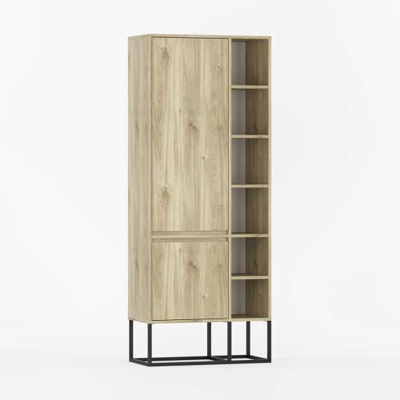 Garderobeskap - reol Odis 80-100x202cm - med metallben - Flere farger