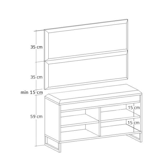 Entregarderobe Odis 40-160 cm - Benk med sittepute - Velg bredde selv