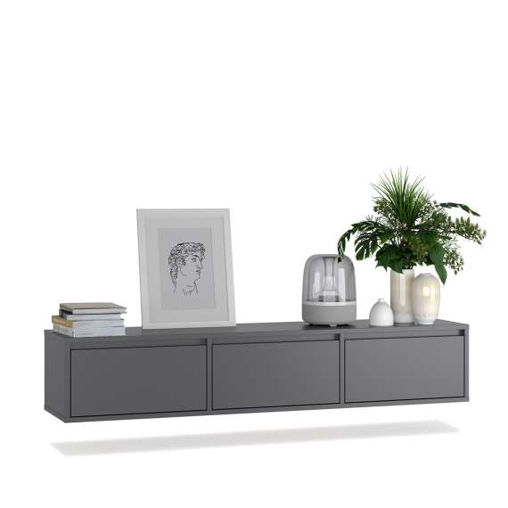 Tv-benk Ubbe WTV4K 150-180x37 cm - 3 dører - vegghengt