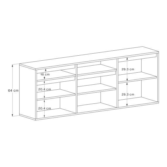 Skjenk Ubbe 150-180x64 cm - 3 dører - Velg farge selv