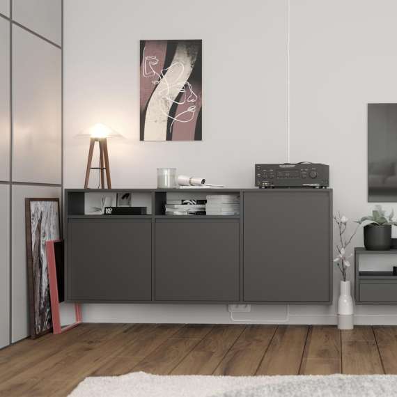 Skjenk Ubbe WTV3 150-180x64 cm - 3 dører - veggmontert - velg farge selv