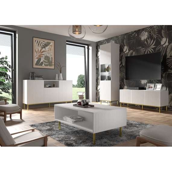 Vitrineskap Ravena 60x217 cm - Hvit - Spiler