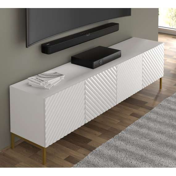 Tv-benk Surf 200 cm - hvit matt fronter