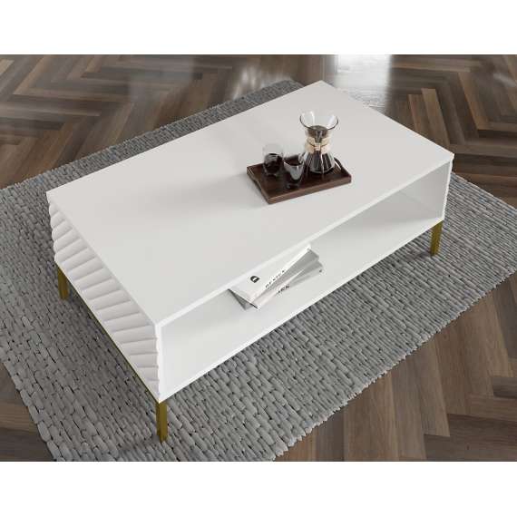 Stuebord Surf 90x43cm - Hvit matt - men ben